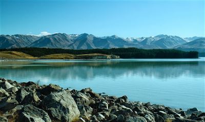 Lake Pukaki mit Blick auf die Südalpen